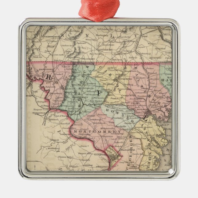 Delaware und Maryland Silbernes Ornament (Vorne)