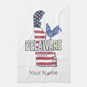 Delaware United Staaten Retro Staat Map Vintag USA Geschirrtuch