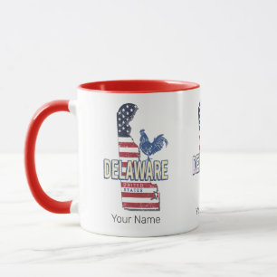 Delaware United Staaten Retro Staat Map Vintag USA Tasse