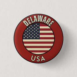 Delaware United States of America Button