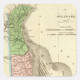 Delaware US Quadratischer Aufkleber