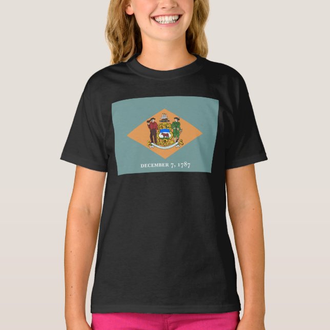 Delaware, US-Staatsflagge der Diamond T-Shirt (Vorderseite)