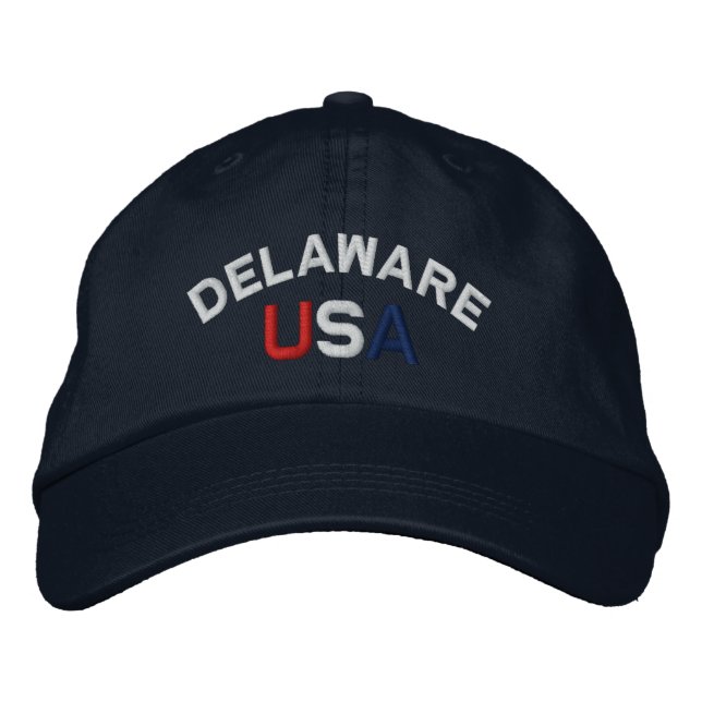 Delaware USA bestickt Navy Hat Bestickte Kappe (Vorderseite)