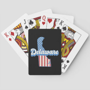 Delaware USA Map American Flag Spielkarten