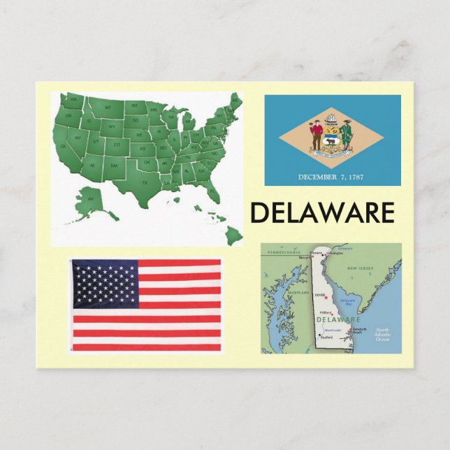 Delaware, USA Postkarte (Vorderseite)