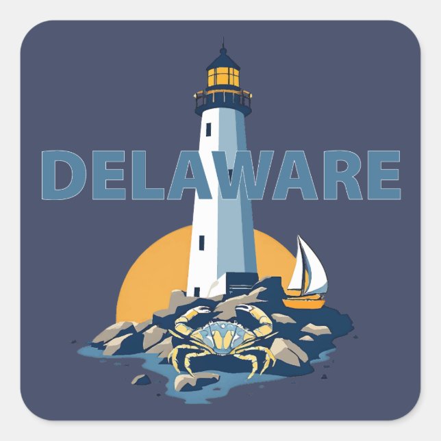 Delaware, USA Quadratischer Aufkleber (Vorderseite)