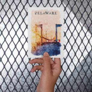 Delaware USA Vintag Watercolor Travel Postkarte