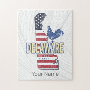 Delaware Vereinigte Staaten Retro-Staatskarte Vint Puzzle