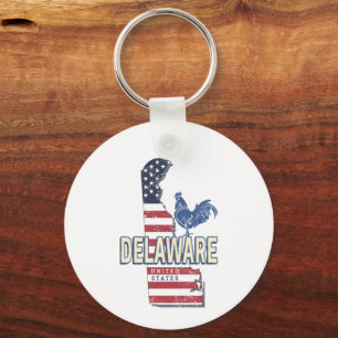 Delaware Vereinigte Staaten Retro-Staatskarte Vint Schlüsselanhänger