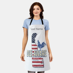 Delaware Vereinigte Staaten Retro-Staatskarte Vint Schürze