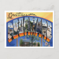 Delaware Vintag Big Letters Postcard