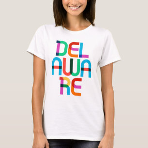 Delaware Vintag Retro Colorous 80er Pop Art Art T-Shirt