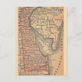 Delaware Vintag Staat Map Postkarte
