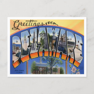 Delaware Vintage Große Buchstaben Postkarte