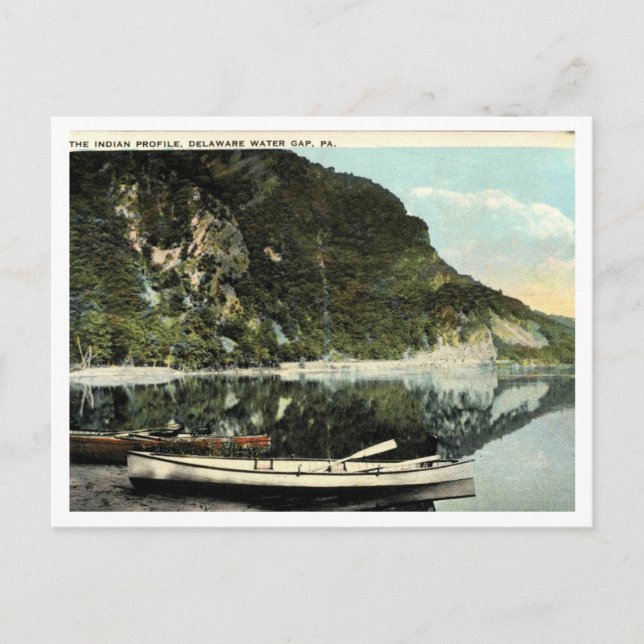 Delaware Water Gap, The Indian Profile 1924 Postkarte (Vorderseite)