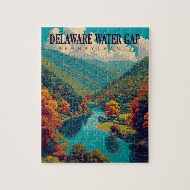Delaware Water Gap Vintage Travel Puzzle (Vertikal)