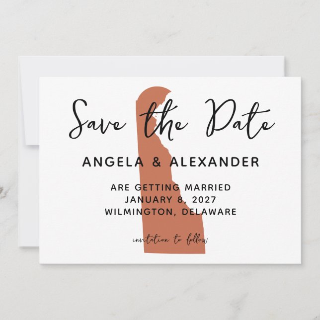 Delaware Wedding Terracotta Save The Date (Vorderseite)