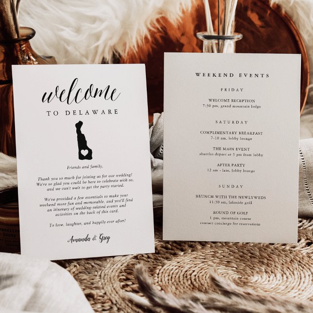 Delaware Wedding Welcome Letter & Itinerary (Von Creator hochgeladen)