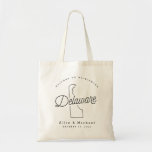 Delaware Wedding Welcome Tote Bag Tragetasche<br><div class="desc">Diese Tasche von Delaware ist ideal,  um die Gäste der Stadt zu Ihrer Hochzeit zu empfangen! Packen Sie es mit lokalen Goodies für ein extra lustiges Willkommenspaket.</div>