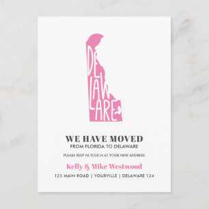 DELAWARE Wir haben neue Adresse Neue Zuhause versc Postkarte