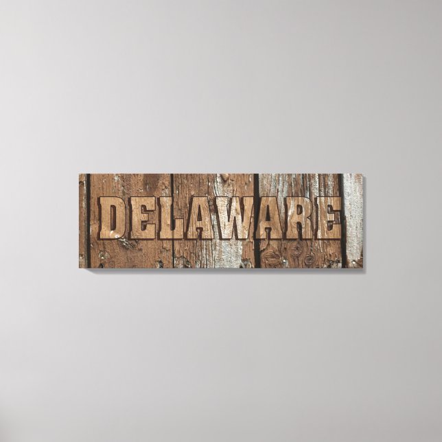 Delaware-Zeichen für rustikale Leinwand (Vorderseite)