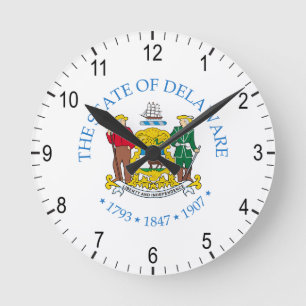 Delaware-Zeichen Runde Wanduhr