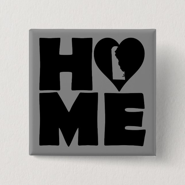 Delaware Zuhause Heart Staat Button Abzeichen Butt (Vorderseite)