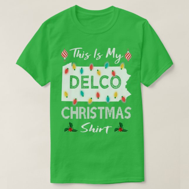 Delco Christmas Landkreis Xmas Lights Pennsylvania T-Shirt (Design vorne)