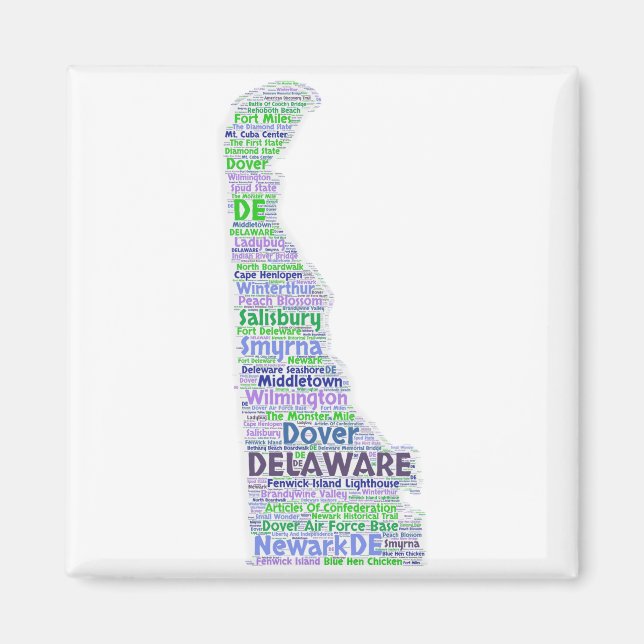 Deleware Word Cloud Magnet (Vorne)
