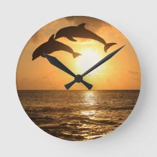 Delfin 3 runde wanduhr