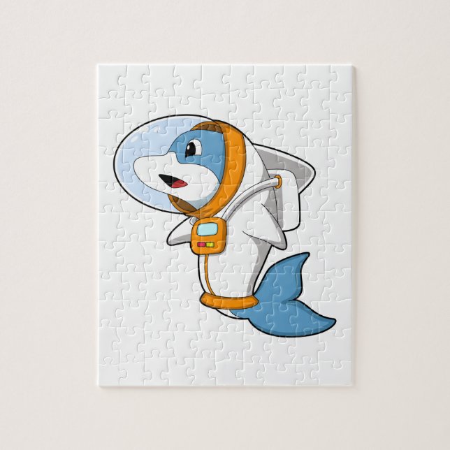 Delfin als Astronaut mit Kostüm Puzzle (Vertikal)