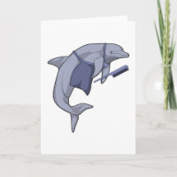 Delfin als Friseur mit Kamm