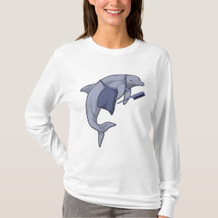 Delfin als Friseur mit Kamm T-Shirt