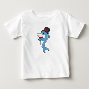 Delfin als Gentleman mit Hut Baby T-shirt