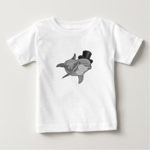 Delfin als Gentleman mit Zylinder Baby T-shirt