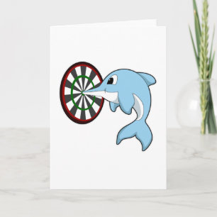 Delfin bei Darts mit Dartboard Karte