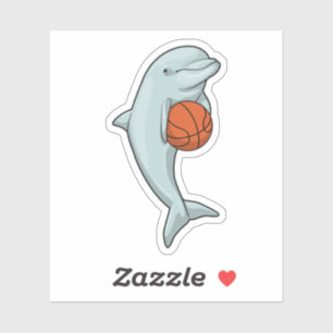 Delfin beim Basketball-Sport Aufkleber