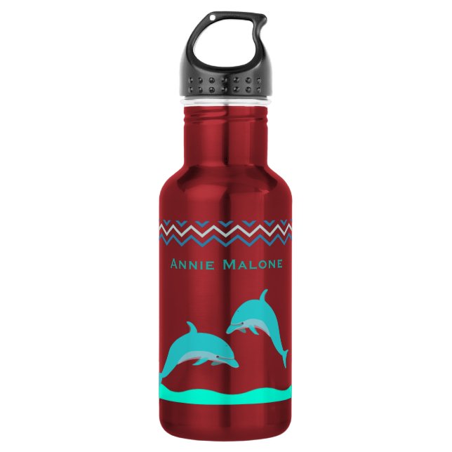 Delfin benutzerdefiniertes Wasser Edelstahlflasche (Vorderseite)