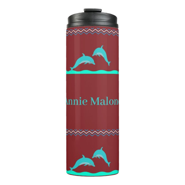 Delfin benutzerdefiniertes Wasser Thermosbecher (Vorderseite)
