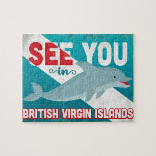Delfin Britische Jungferninseln - Vintage BVI Puzzle