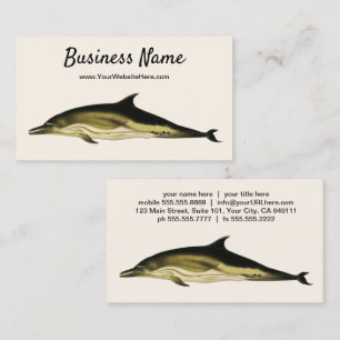 Delfin Delphinus Delphis, Vintage Meerestiere Visitenkarte