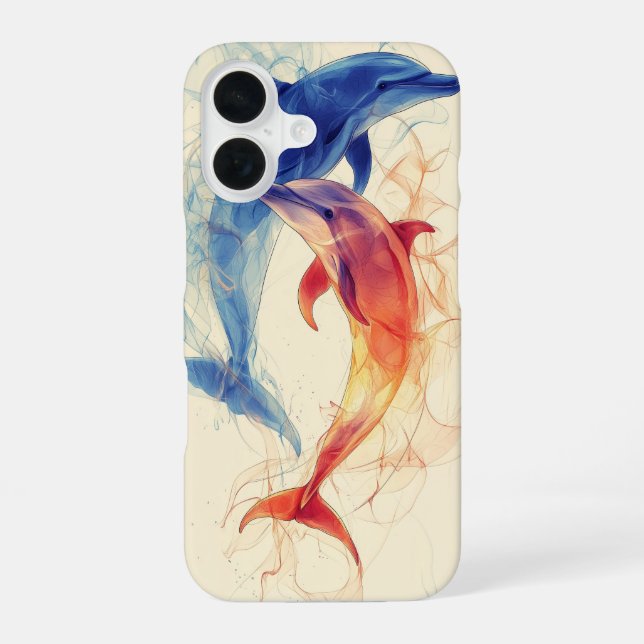 Delfin-Dualität iPhone 16 Hülle (Rückseite)