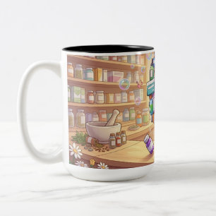 Delfin-Eichhörnchen-Apotheke Zweifarbige Tasse