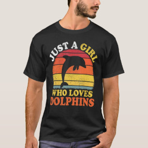 Delfin Fisch Vintage Nur Ein Mädchen Das Delfine L T-Shirt