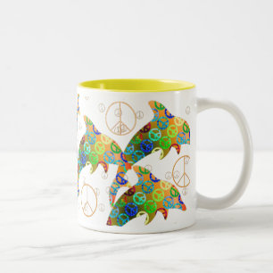 Delfin-Friedenssonntag-Tasse Zweifarbige Tasse