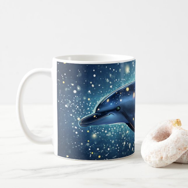 Delfin-Galaxie" oder "kosmisch". Kaffeetasse (Mit Donut)