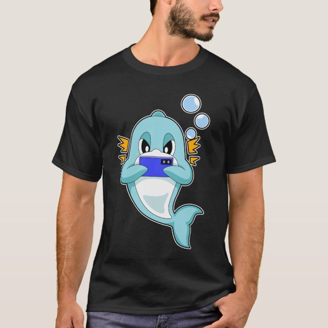 Delfin-Gamer-Smartphone T-Shirt (Vorderseite)
