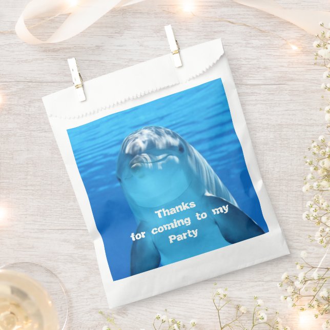 Delfin-Geburtstags-Backyard-Pool-Party Geschenktütchen (Ausgeschnitten)
