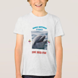 Delfin-Geburtstagssplash  Tri-Blend Shirt