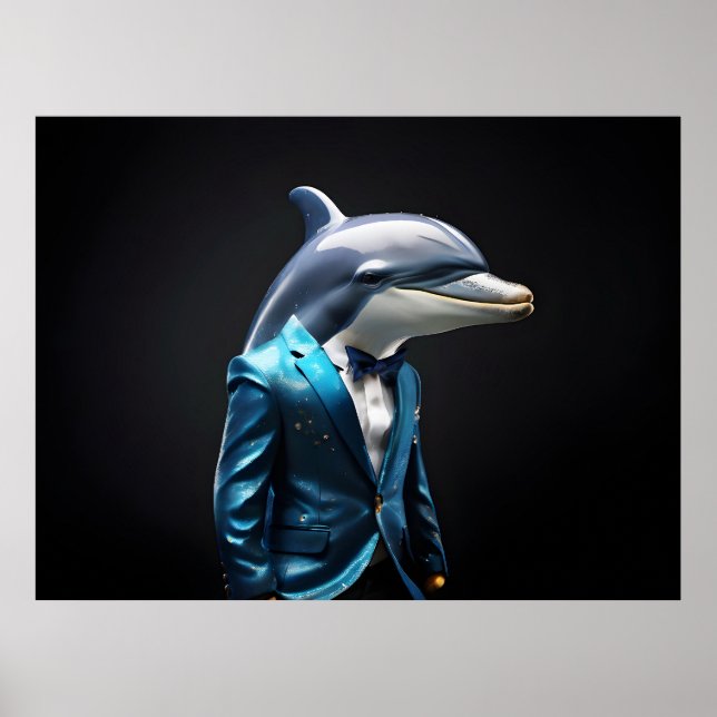 Delfin im Anzug Poster (Vorne)